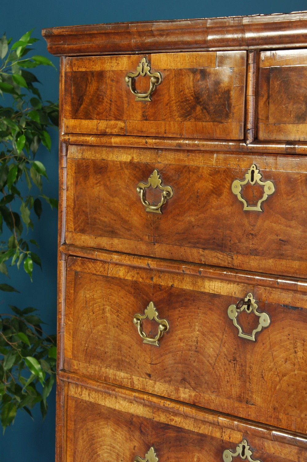 Fine early 18th century walnut chest on stand. View IV