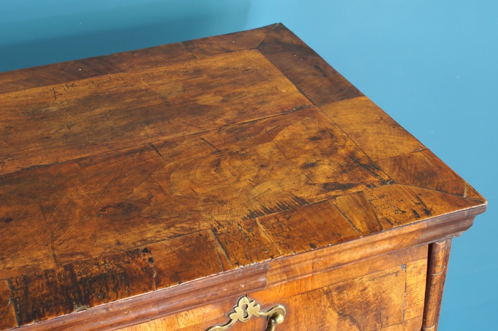 Fine early 18th century walnut chest on stand. View XIII