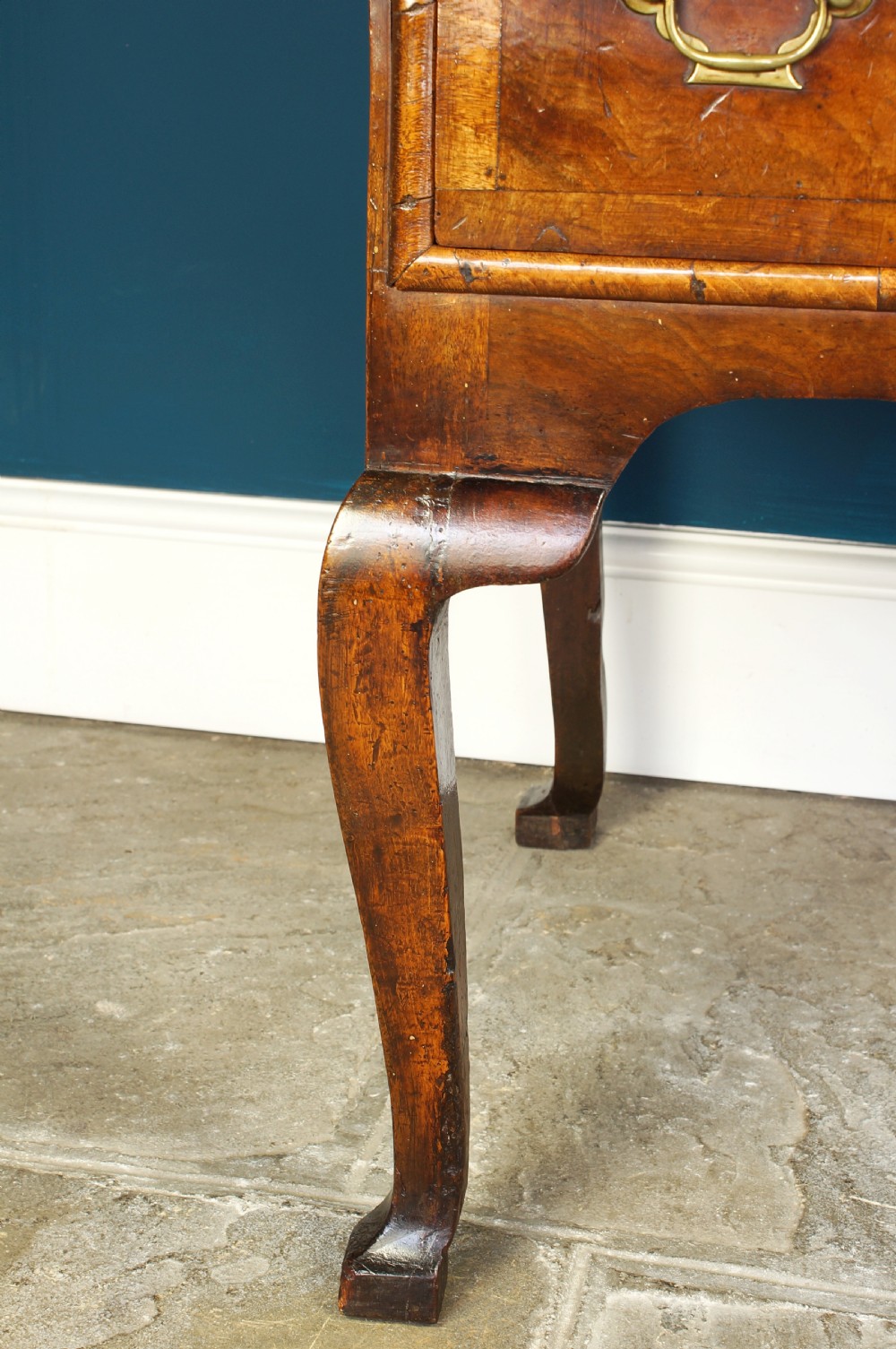 Fine early 18th century walnut chest on stand. View XV