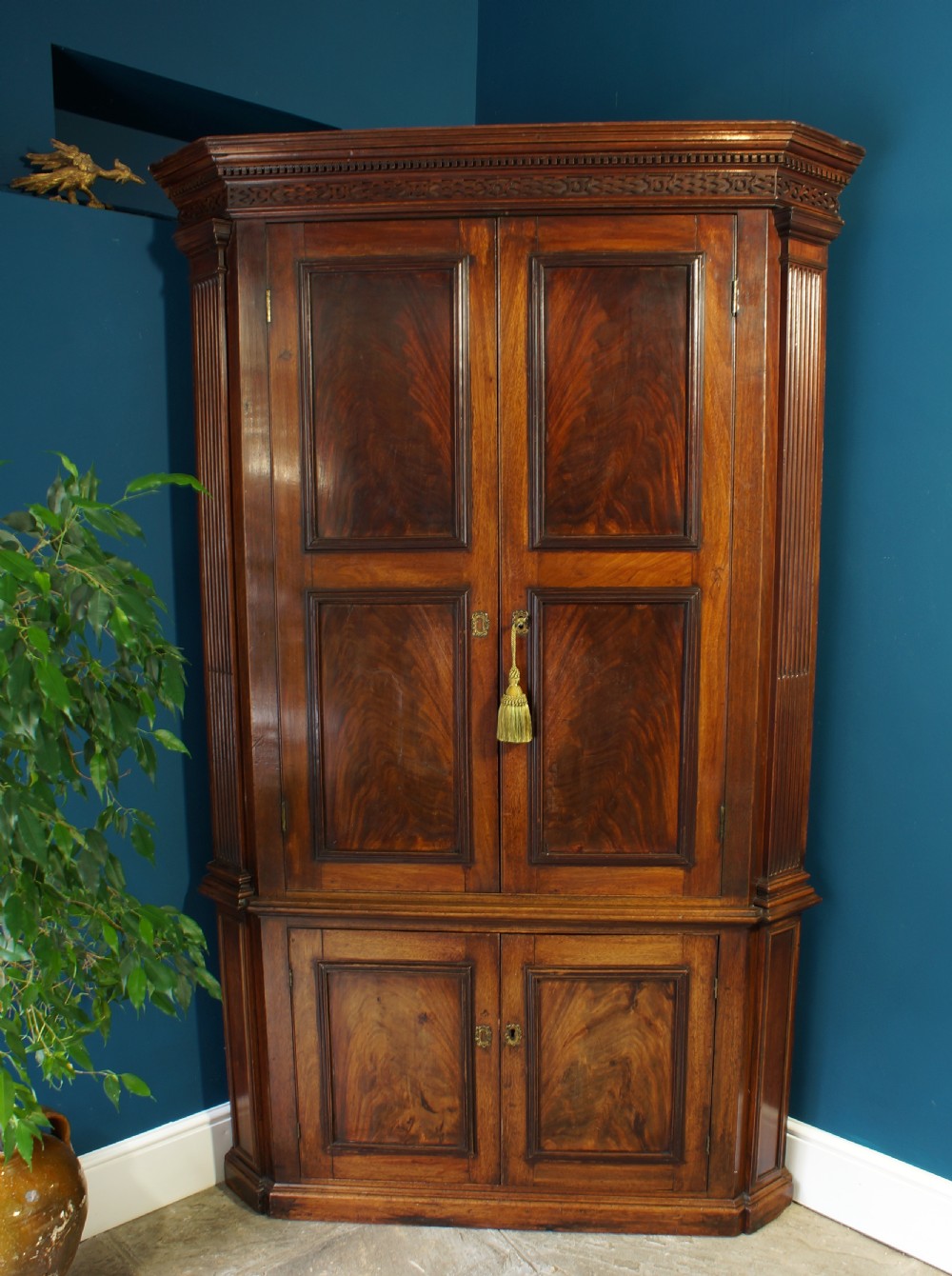 18th Century Mahogany Corner Cupboard.