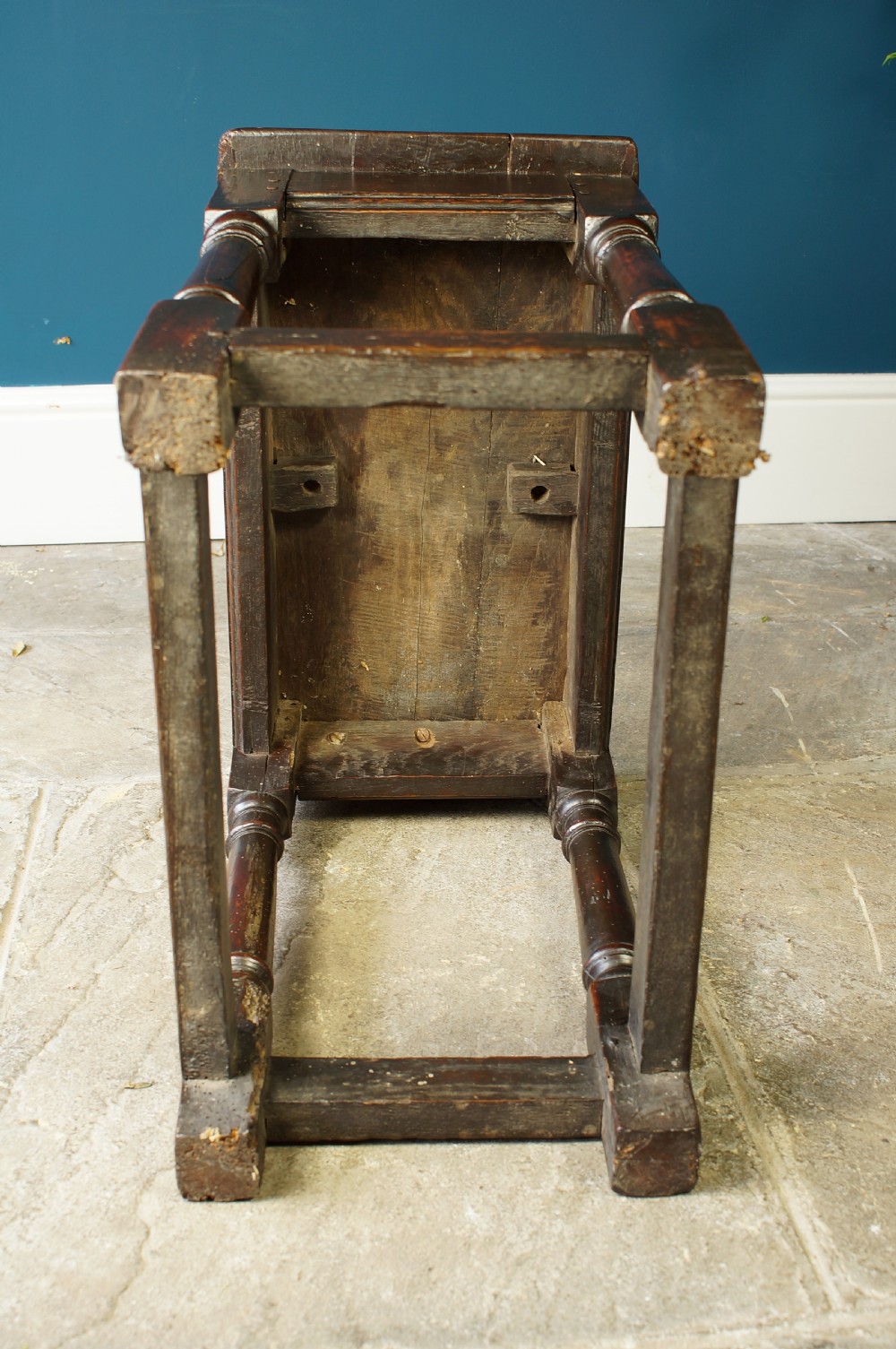 A 17th Century Oak and Fruitwood joint stool View VI