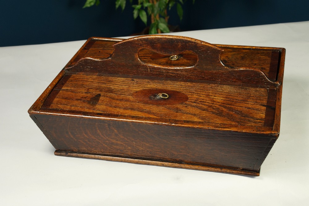 18th century oak cutlery tray