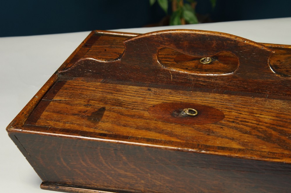 18th century oak cutlery tray View II