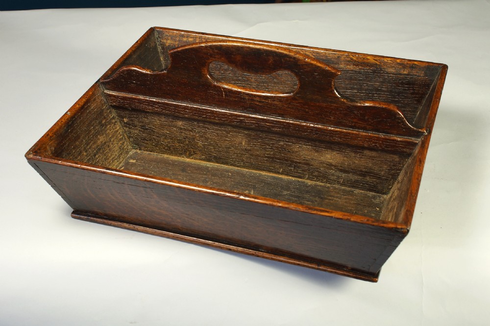 18th century oak cutlery tray View V