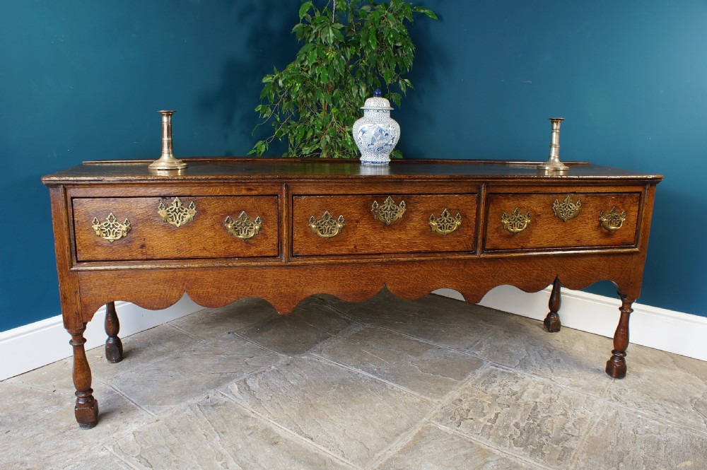 18th Century Oak Turned Leg Dresser Base