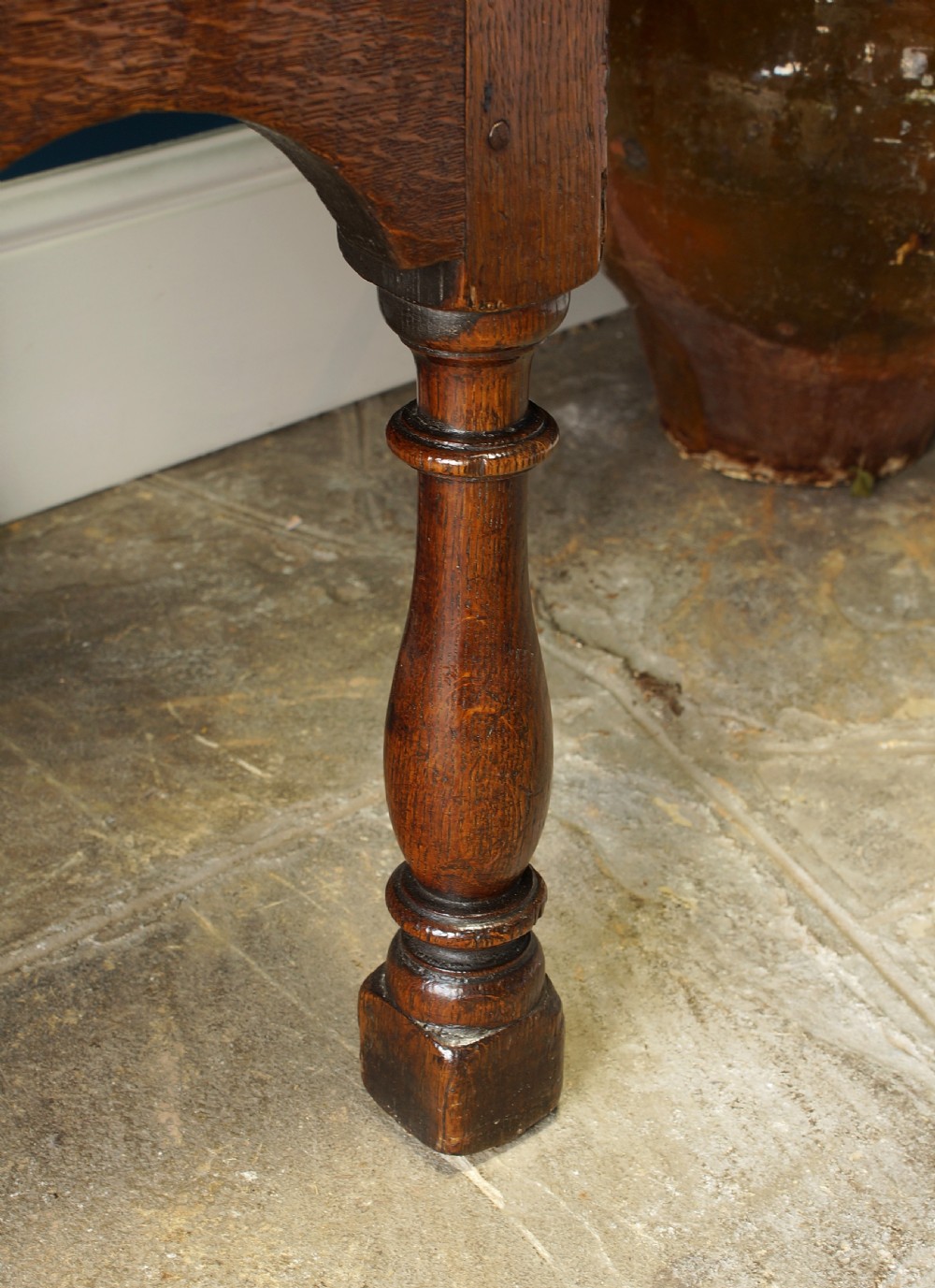 18th Century Oak Turned Leg Dresser Base View III