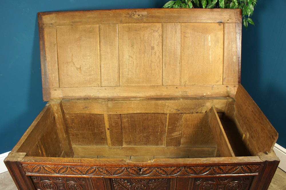 17th century oak carved coffer View VIII