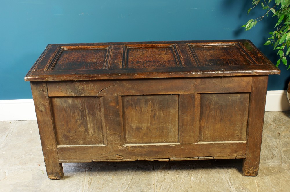 17th century oak carved coffer View X