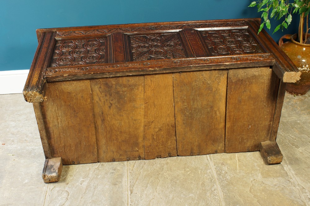 17th century oak carved coffer View XI
