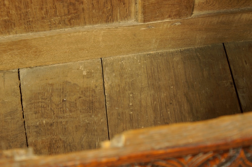 17th century oak carved coffer View XII