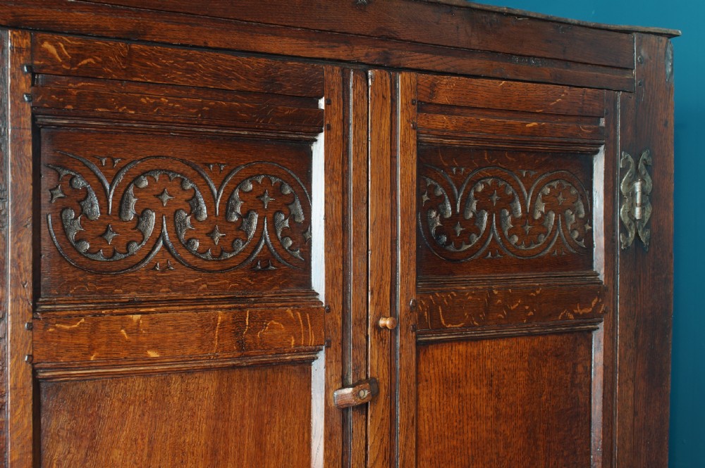 Small 17th Century Oak Press Cupboard. View V