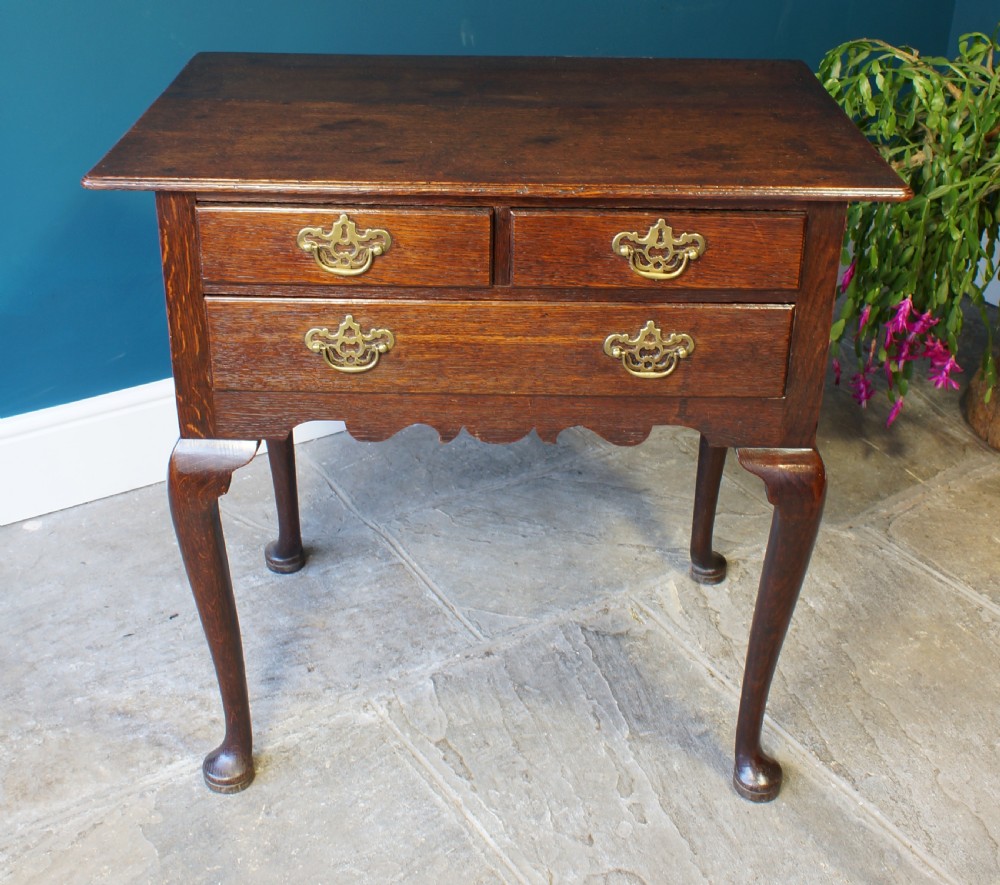 Small Georgian Oak Lowboy. View IV