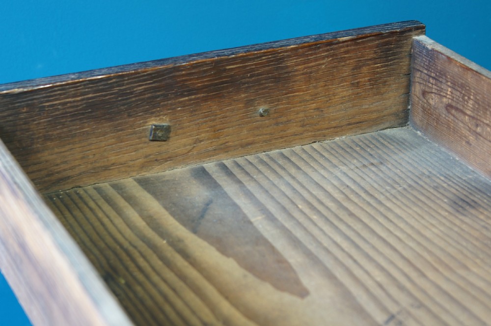 Small Georgian Oak Lowboy. View XI