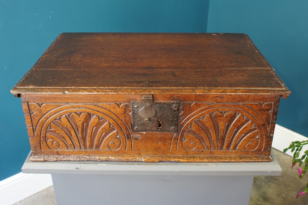 17th Century Oak Bible Box.
