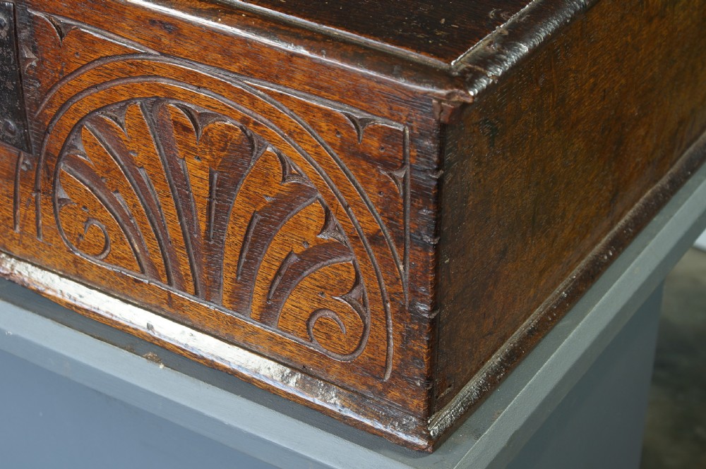 17th Century Oak Bible Box. View II