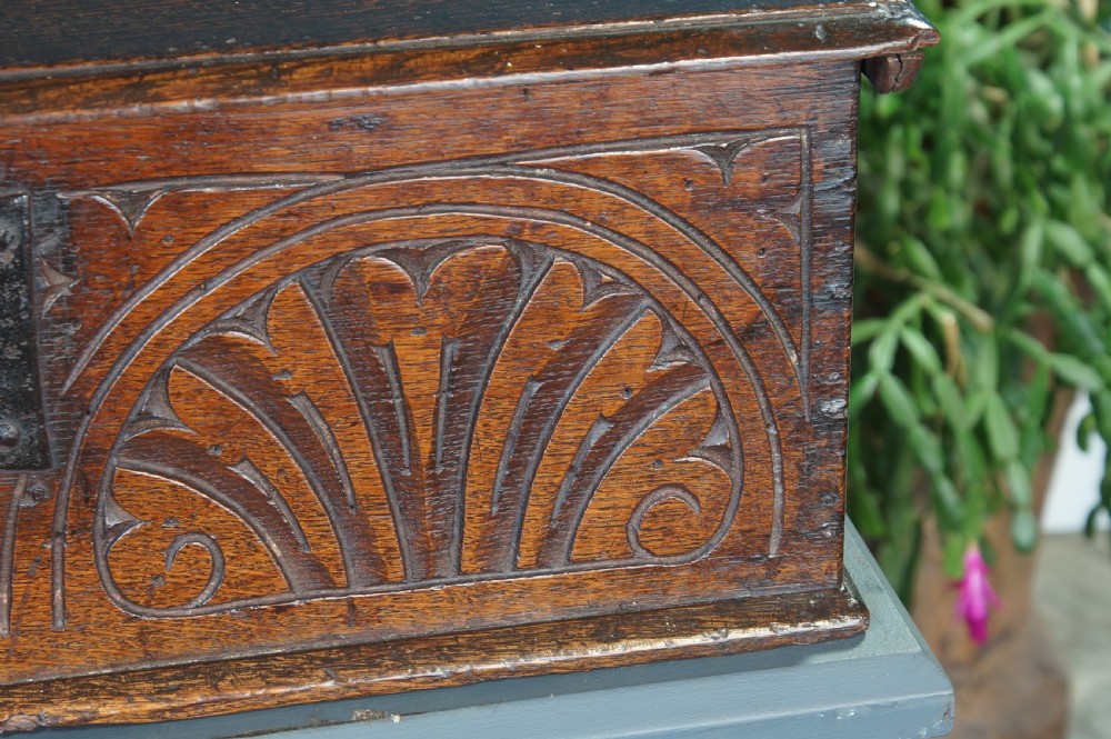 17th Century Oak Bible Box. View V