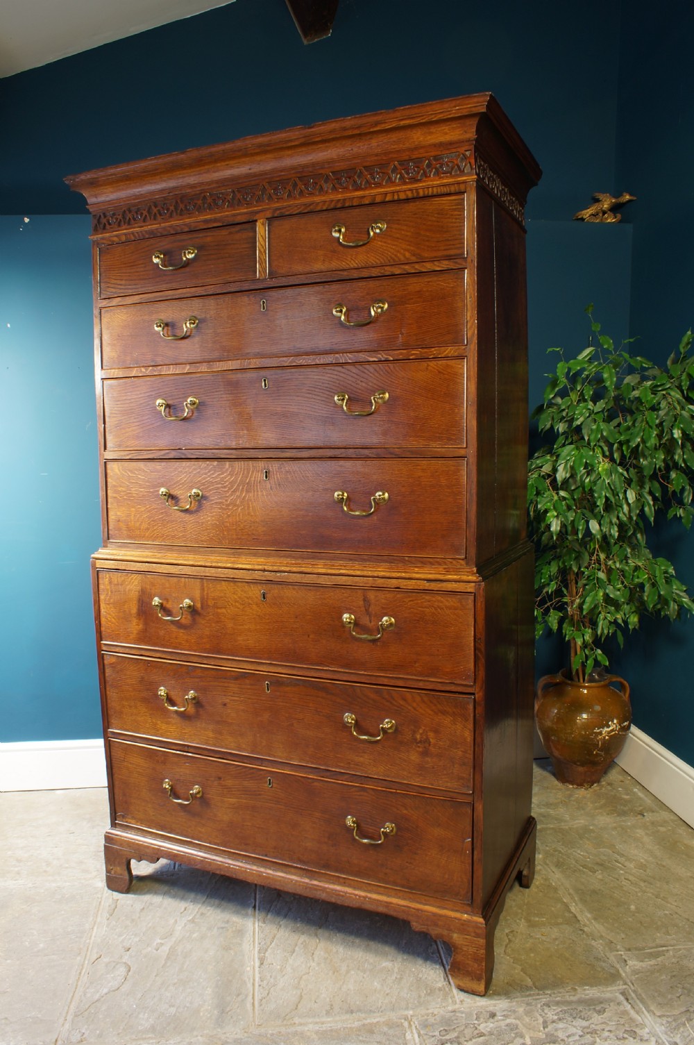 Georgian Oak Tallboy. View VII