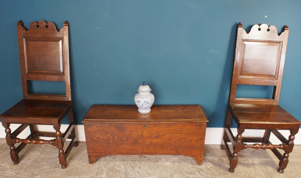 Small Georgian Elm Coffer. View IV