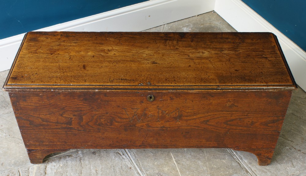 Small Georgian Elm Coffer. View XIV