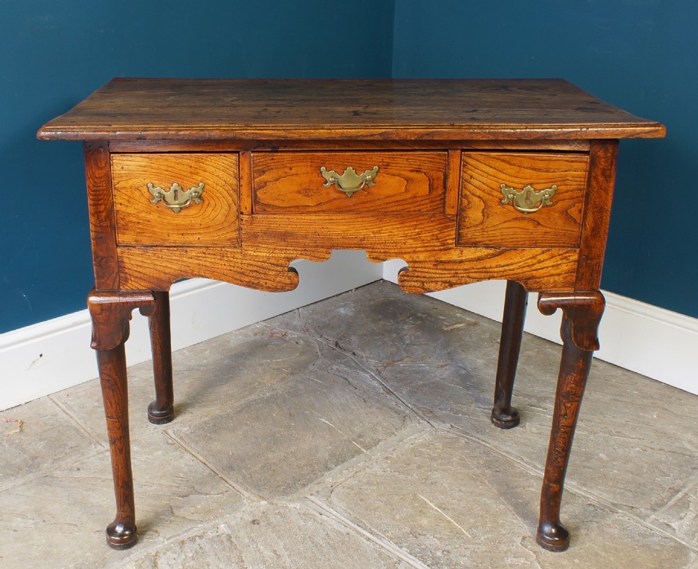 18th Century Elm and Oak Lowboy.