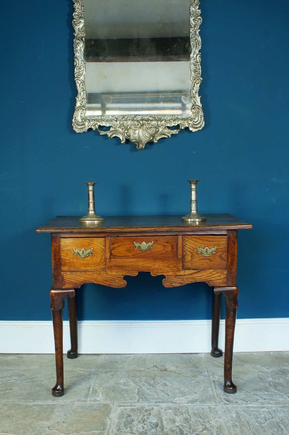 18th Century Elm and Oak Lowboy. View II