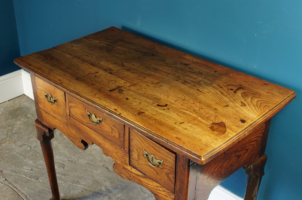 18th Century Elm and Oak Lowboy. View V