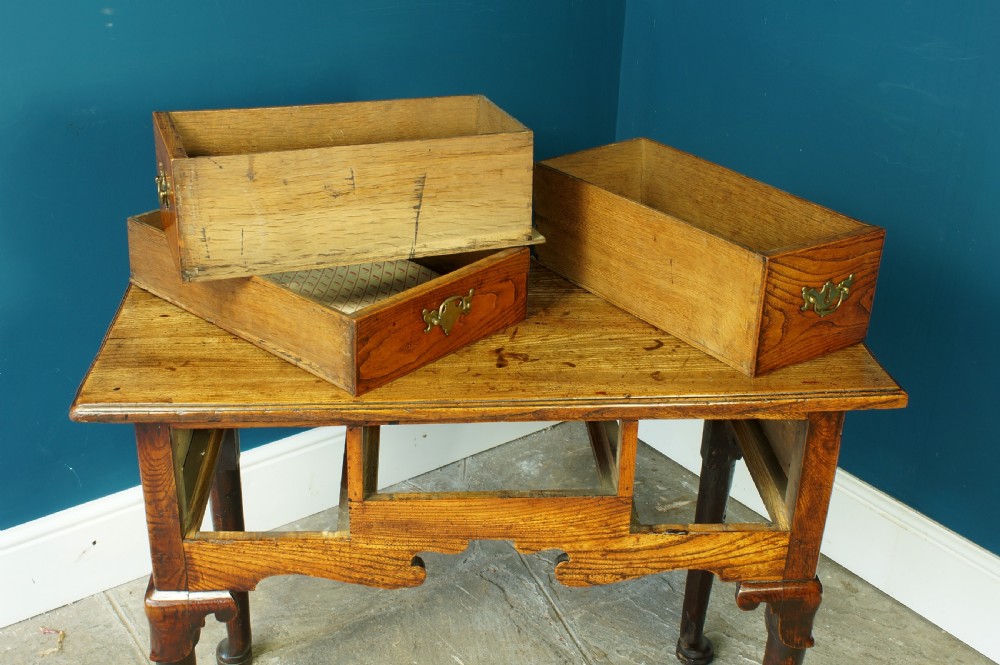 18th Century Elm and Oak Lowboy. View XIV