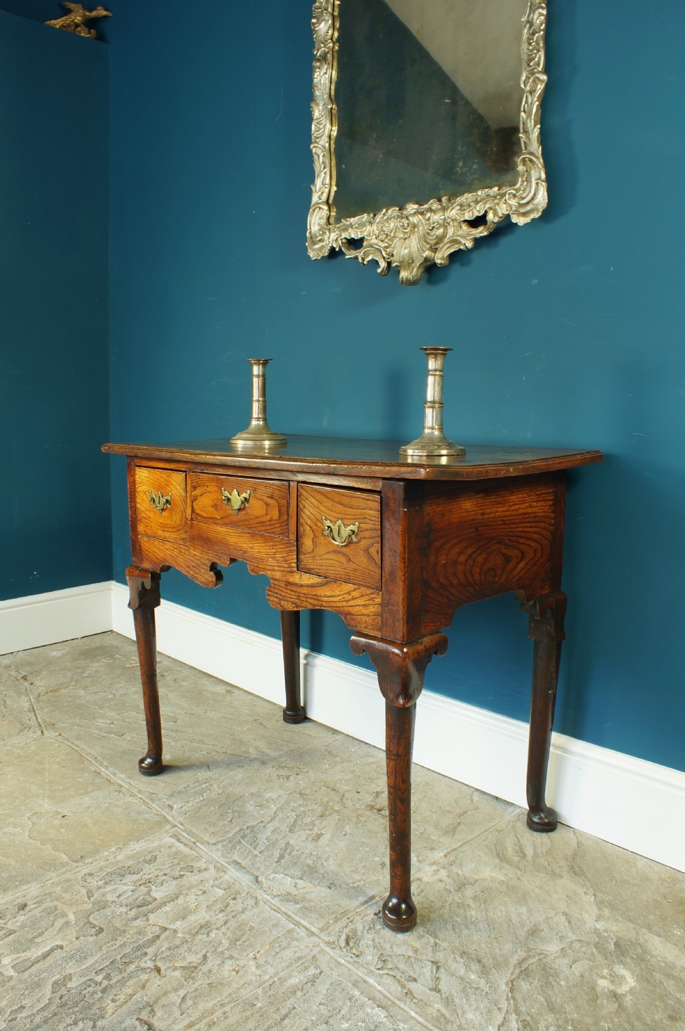 18th Century Elm and Oak Lowboy. View XVIII