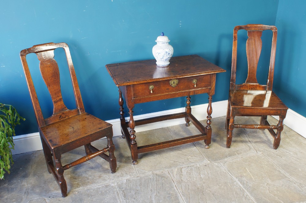 17th Century Oak side table. View II