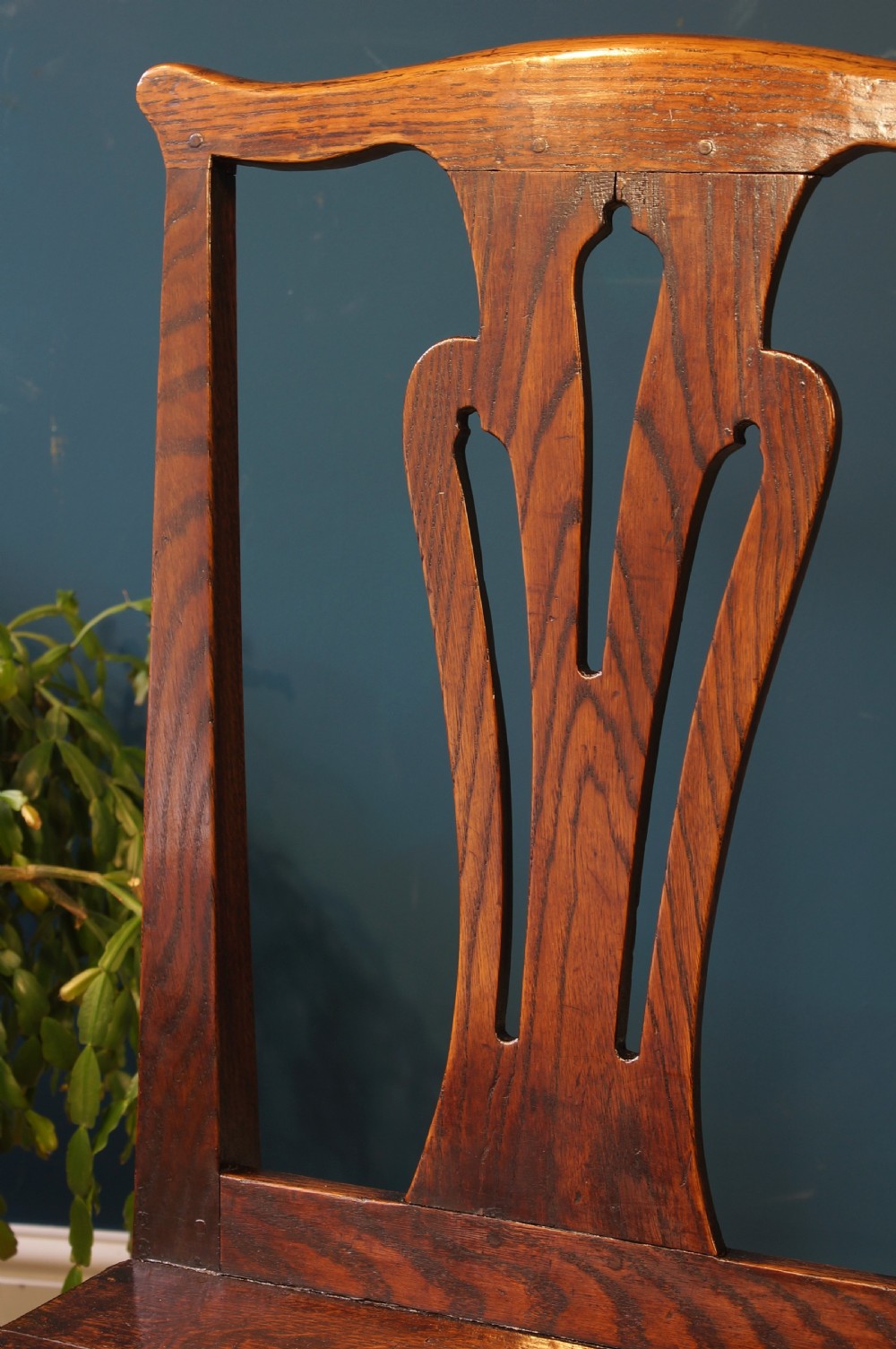 A set of four Georgian oak dinning chairs. View IV