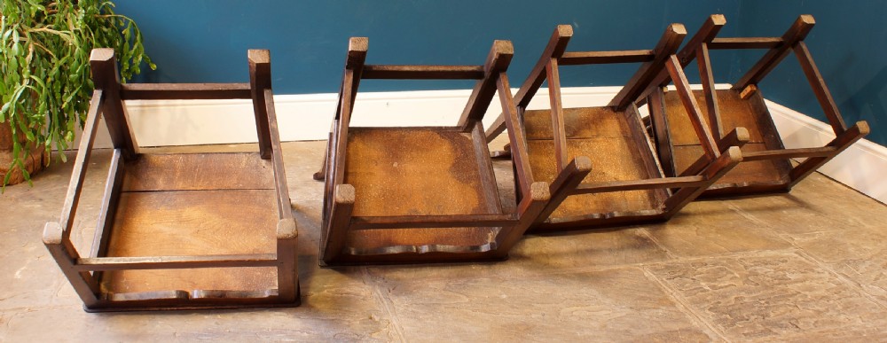 A set of four Georgian oak dinning chairs. View V