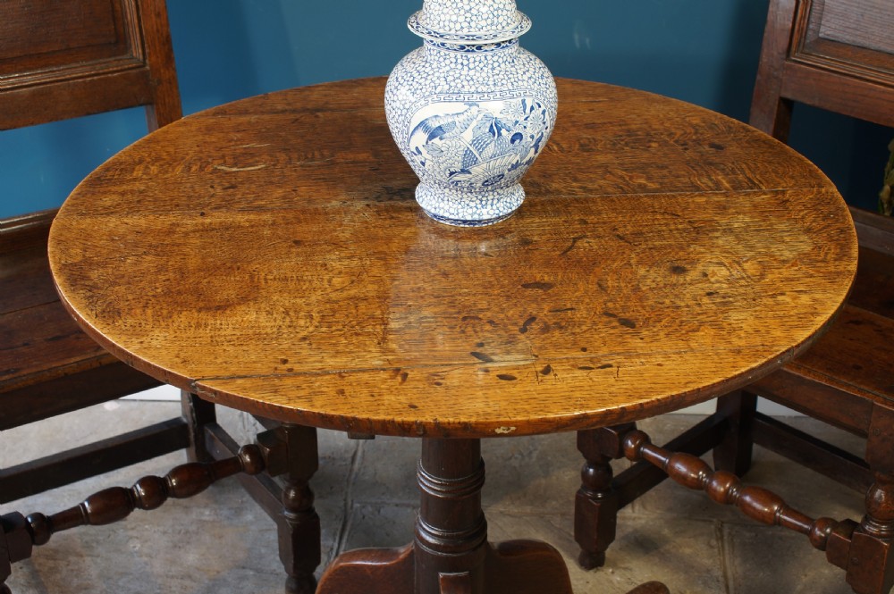 Georgian Oak Tripod Table. View II