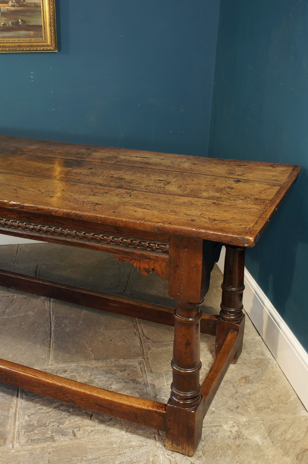 17th Century Oak Refectory table. View XIV