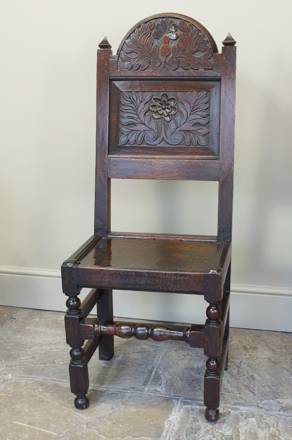 A Good Pair Of 17th Century Oak Lancashire Chairs. View III