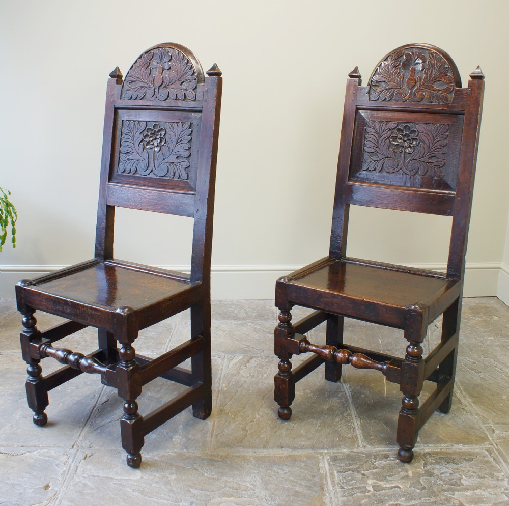 A Good Pair Of 17th Century Oak Lancashire Chairs. View VI