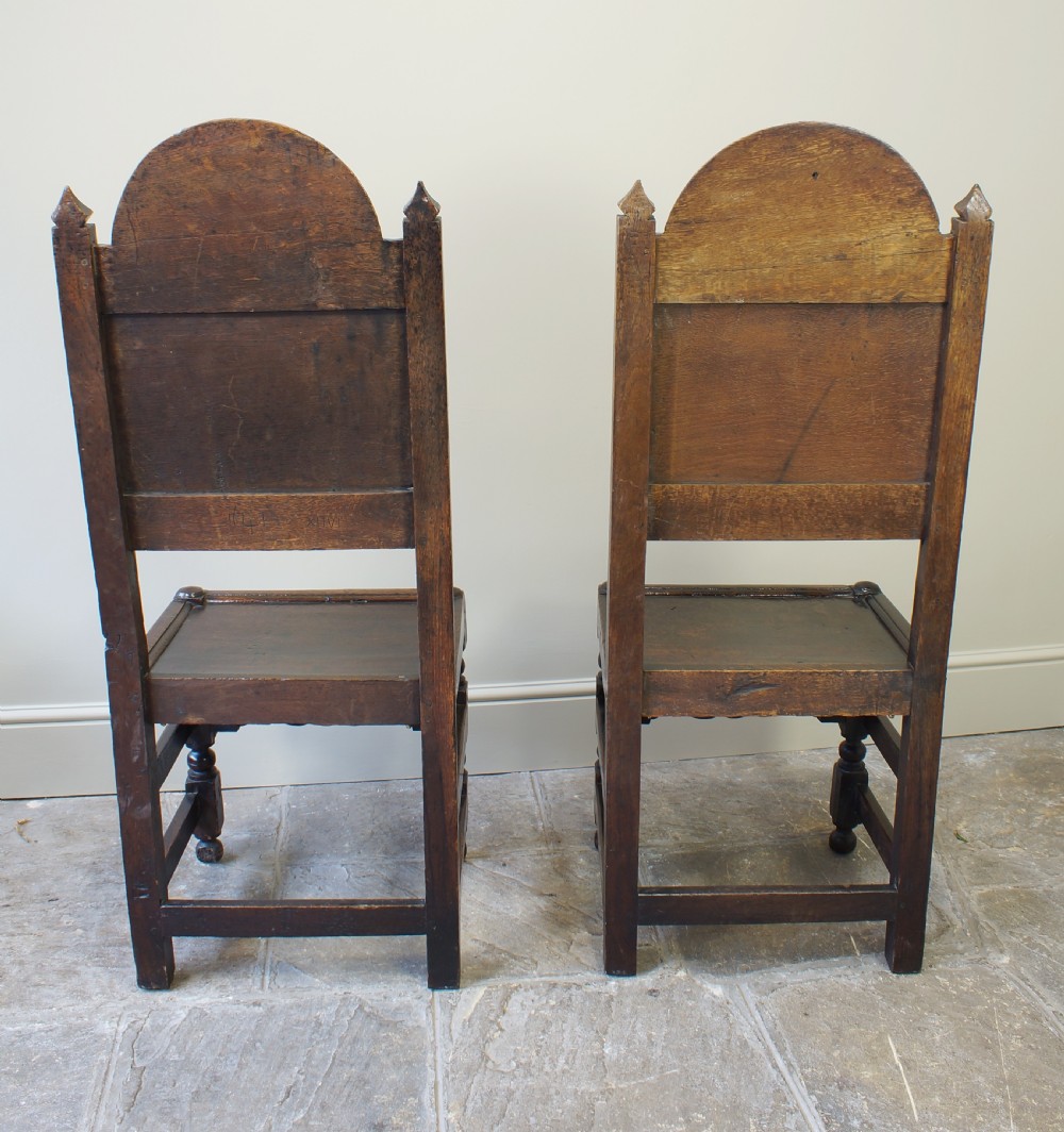 A Good Pair Of 17th Century Oak Lancashire Chairs. View IX