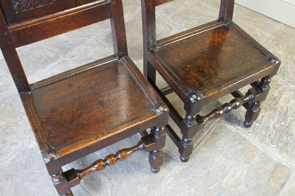 A Good Pair Of 17th Century Oak Lancashire Chairs. View X