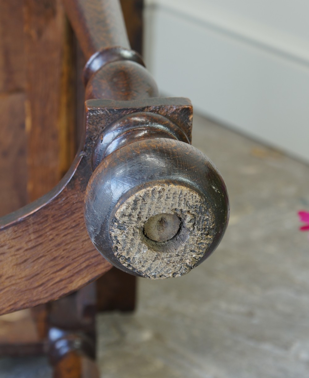 Rare 17th Century oak William and Mary Side Table. View XI