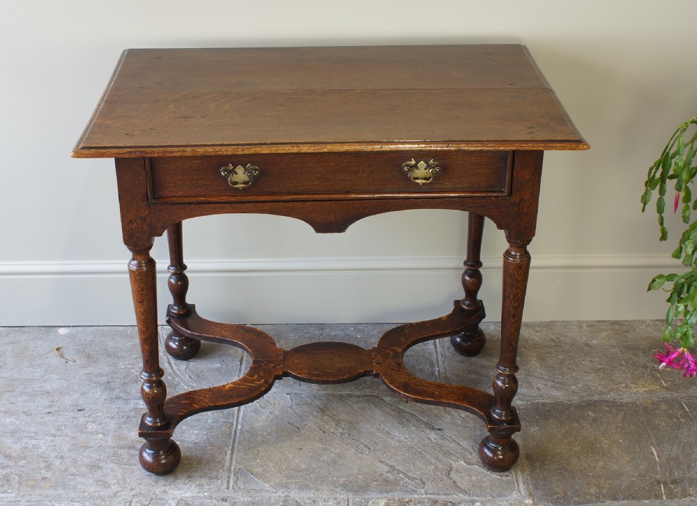 Rare 17th Century oak William and Mary Side Table. View XIII