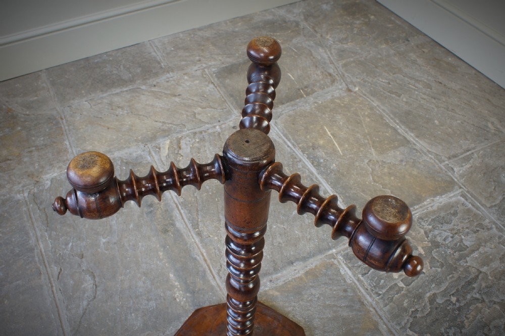 17th Century Yew Wood Candle Stand. View II