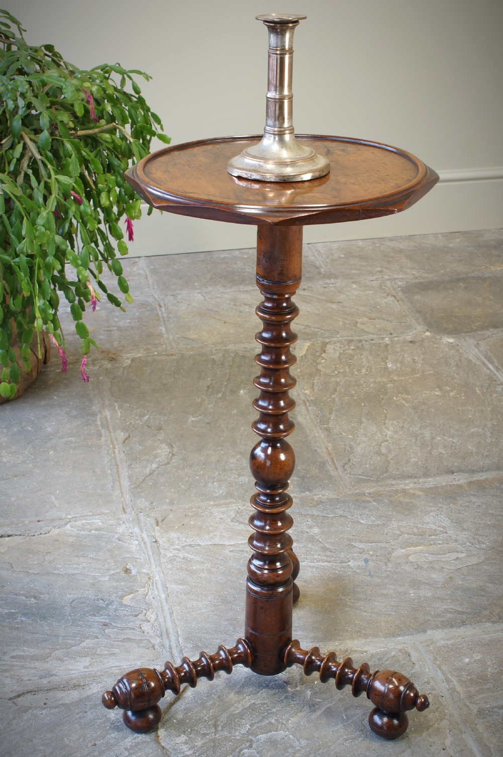 17th Century Yew Wood Candle Stand. View V