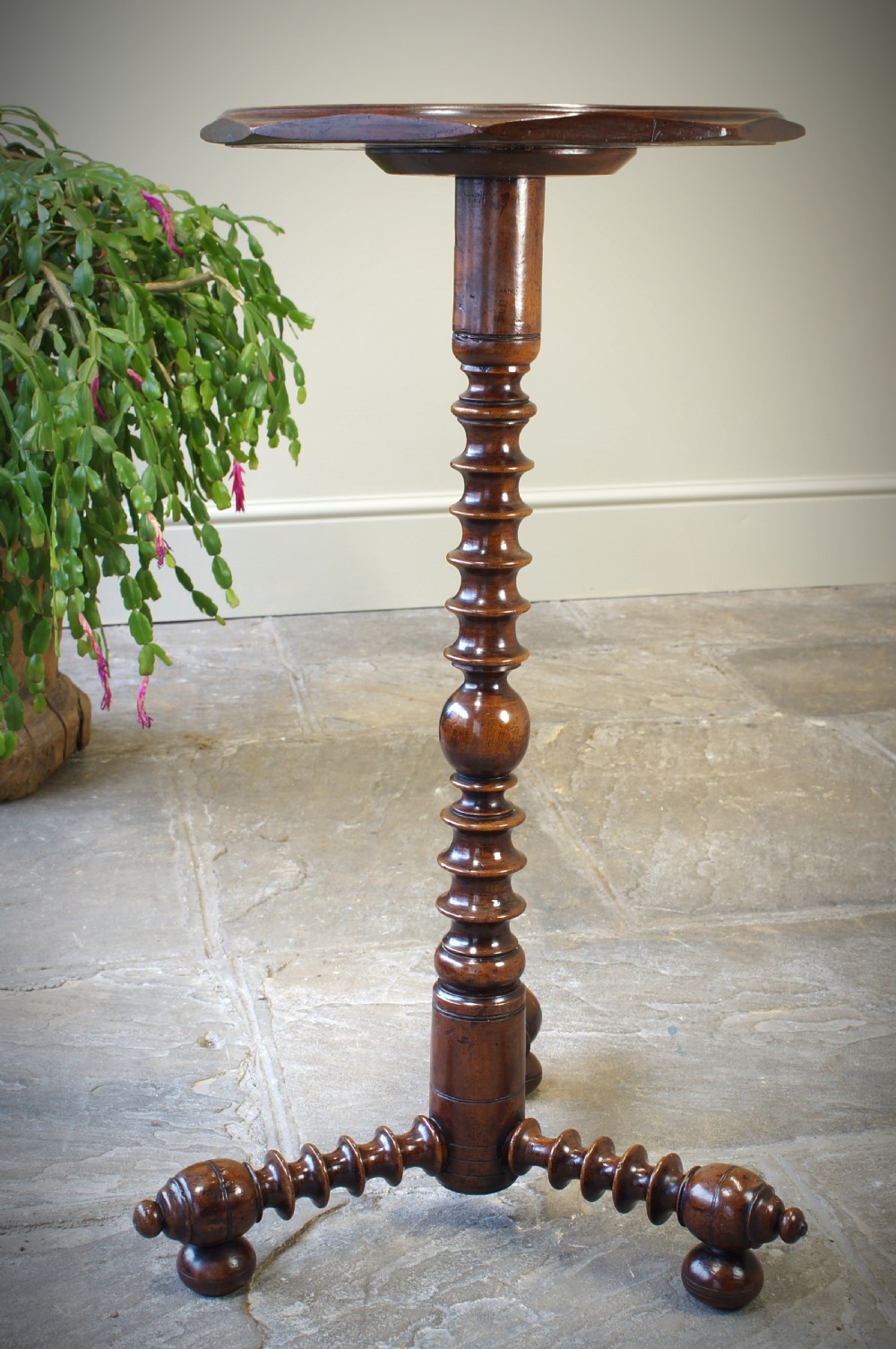 17th Century Yew Wood Candle Stand. View VI
