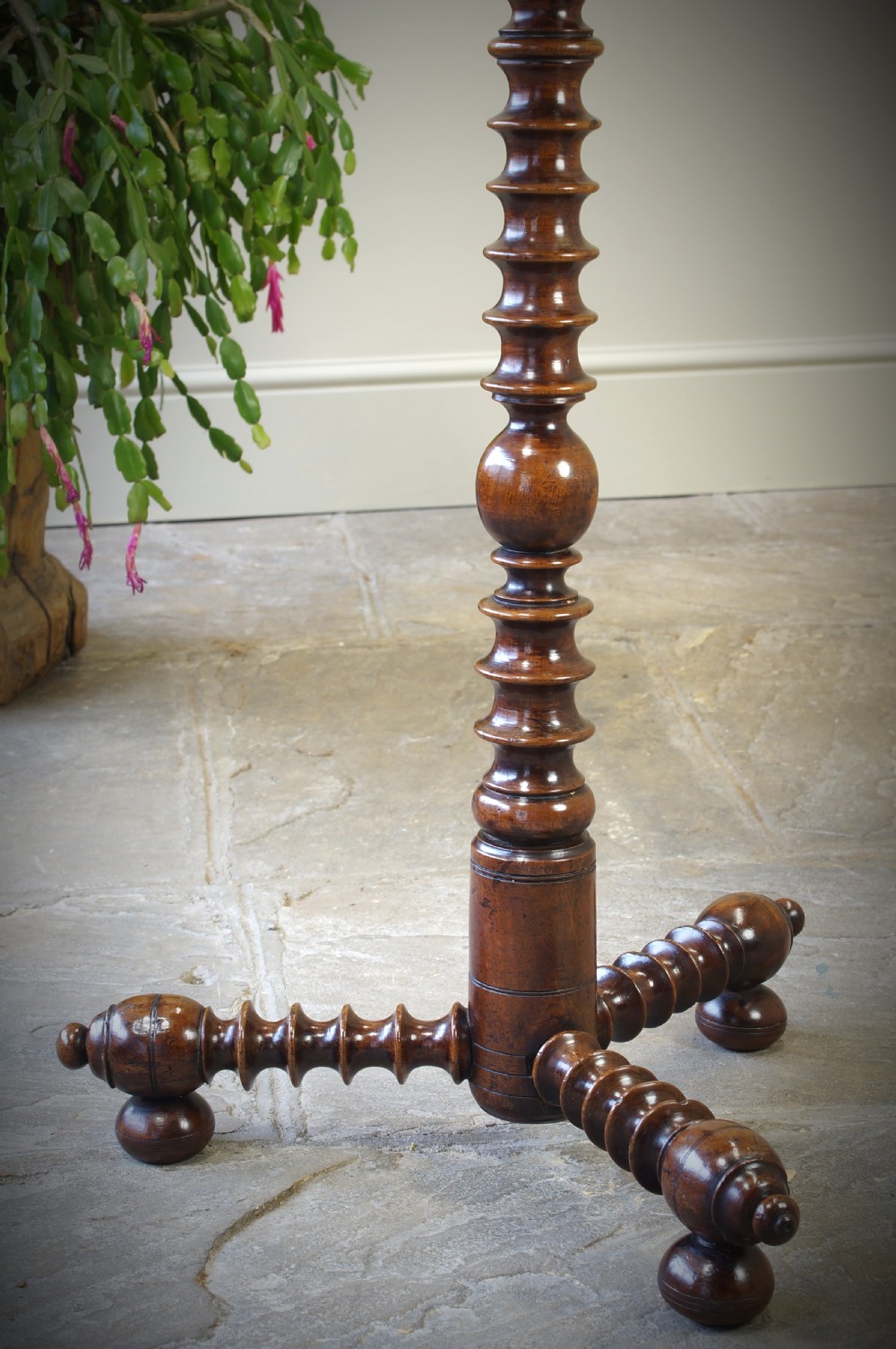 17th Century Yew Wood Candle Stand. View VII