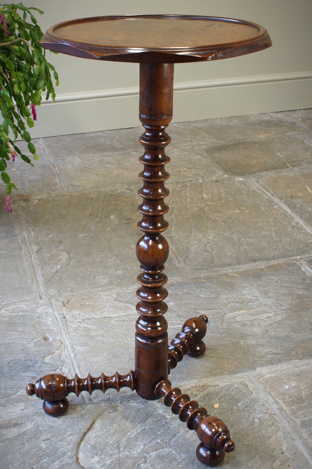 17th Century Yew Wood Candle Stand. View X