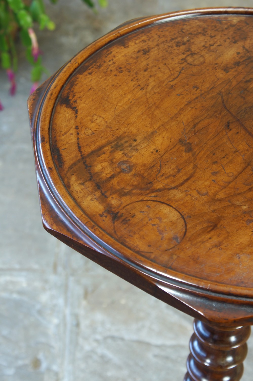 17th Century Yew Wood Candle Stand. View XII