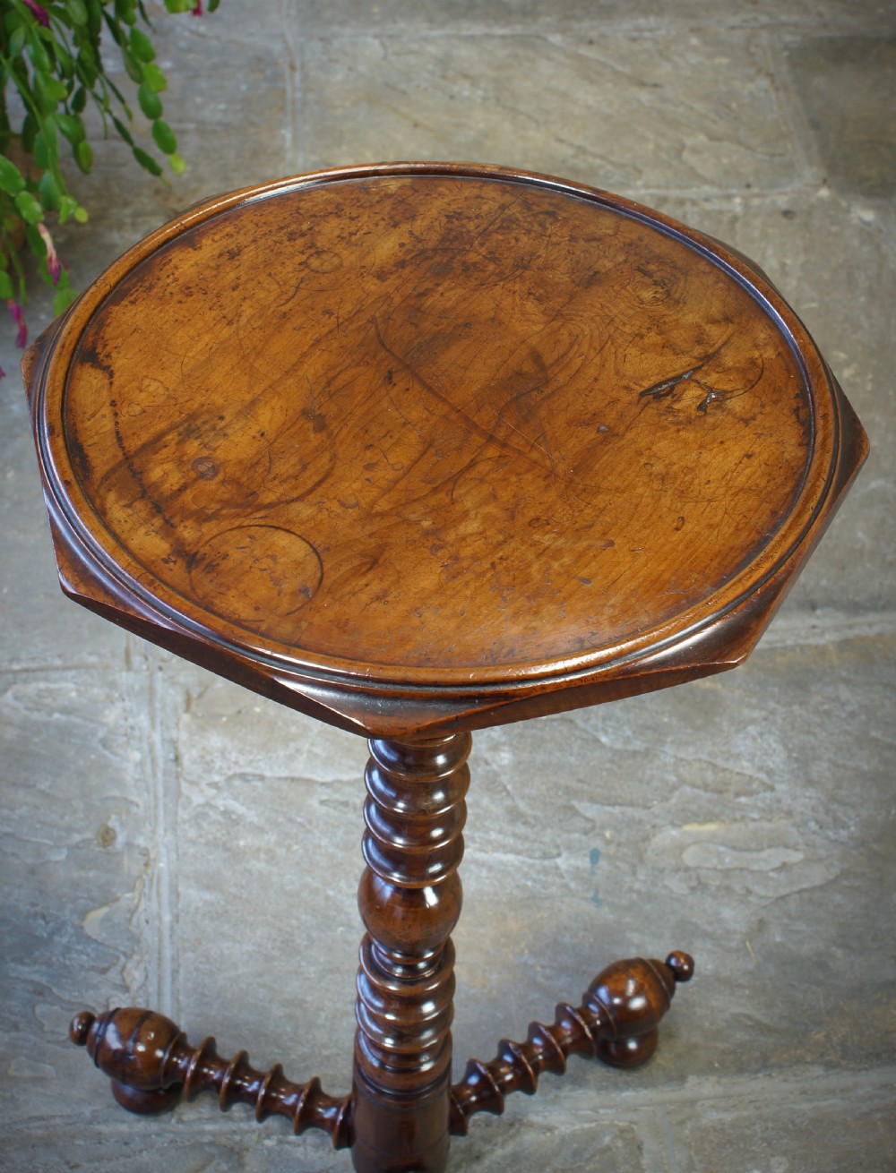 17th Century Yew Wood Candle Stand. View XIV