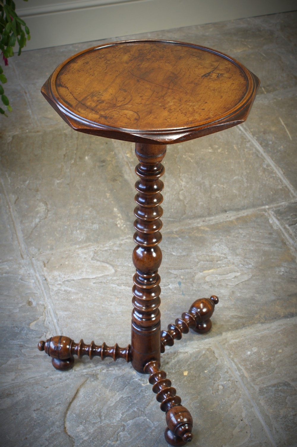 17th Century Yew Wood Candle Stand. View XVI