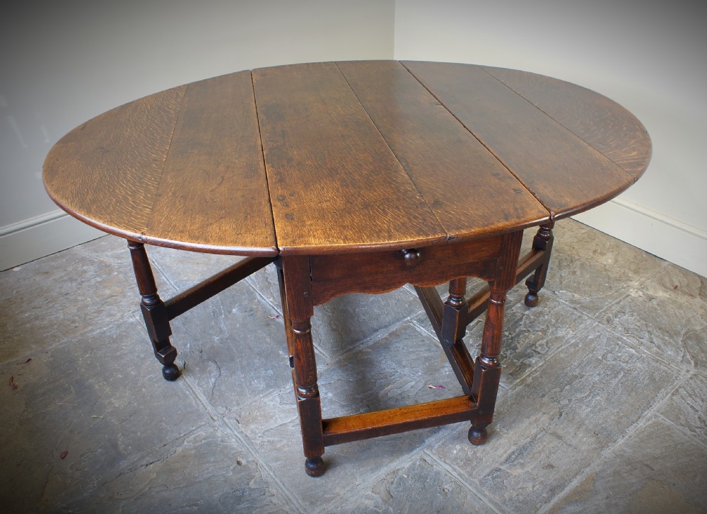 Late 17th Century Oak Gateleg Dining Table. View XIII