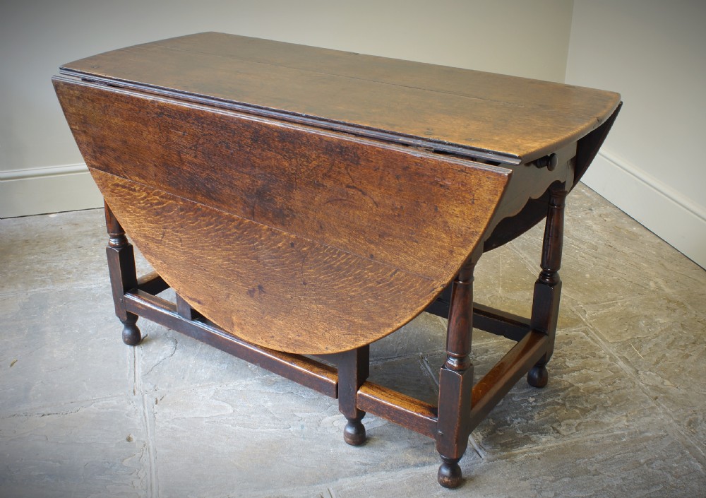 Late 17th Century Oak Gateleg Dining Table. View X
