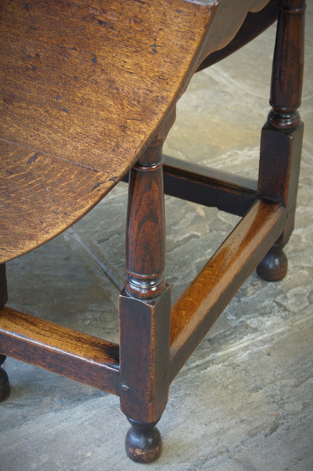 Late 17th Century Oak Gateleg Dining Table. View XII